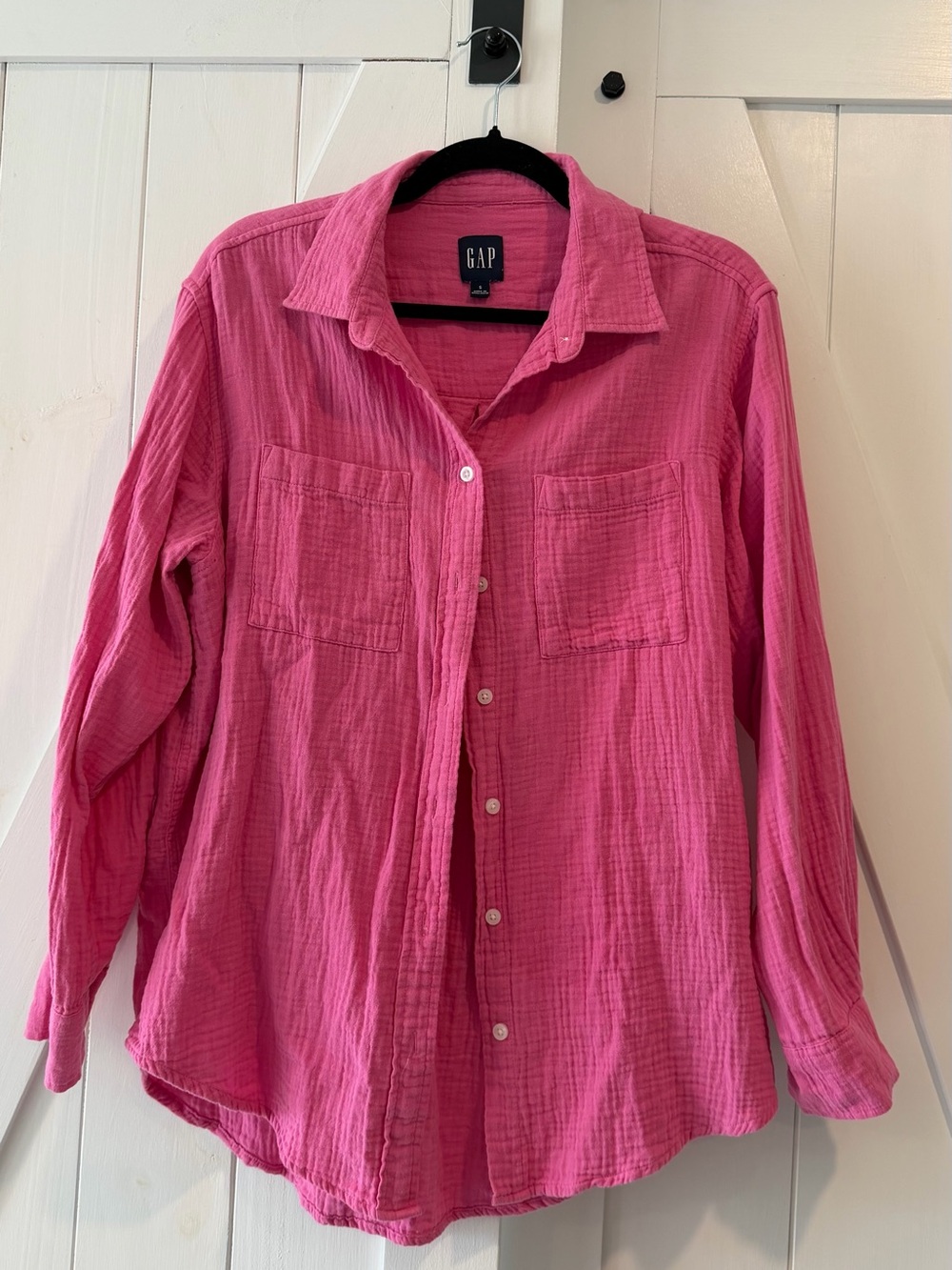 GAP Pink 100% Cotton Gauze Button Down Shirt Size Small